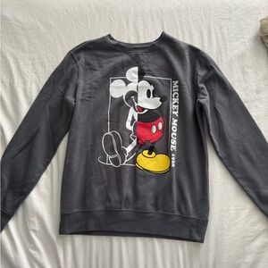 Disney Charcoal Mickey Mouse Crewneck Sweater